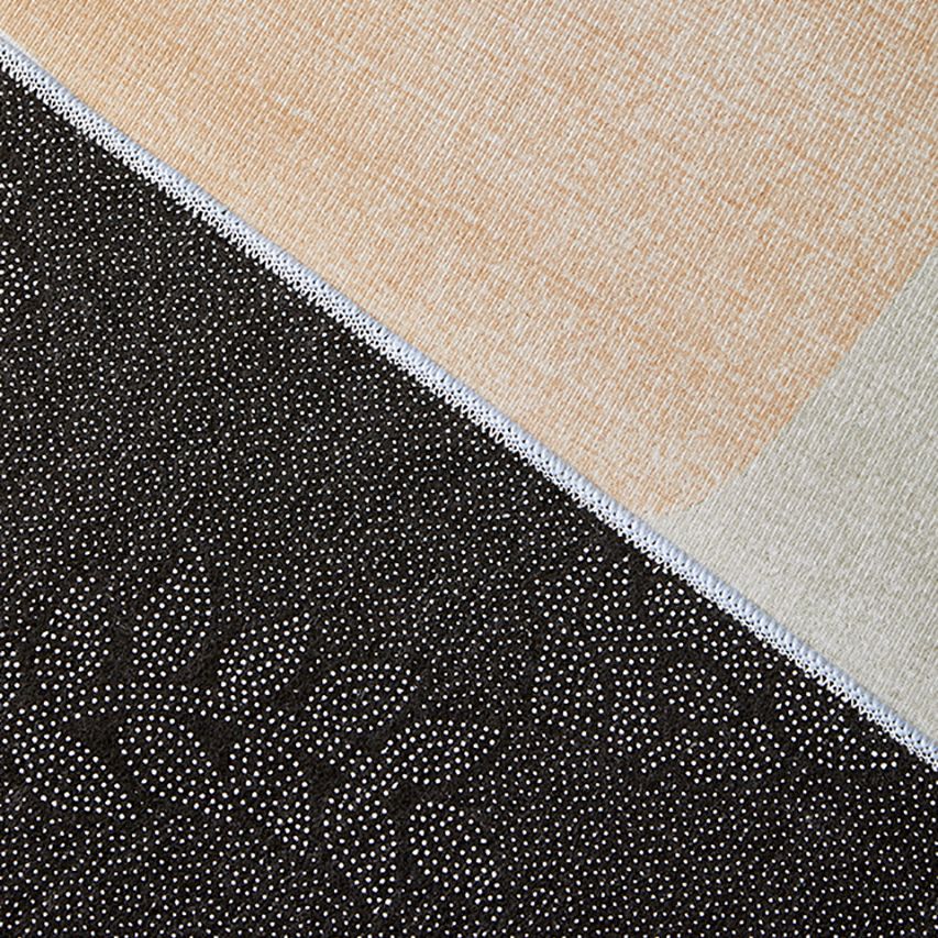 Modern Beige Area Carpet Color Block Polyester Area Rug Non-Slip Rug for Home Decor