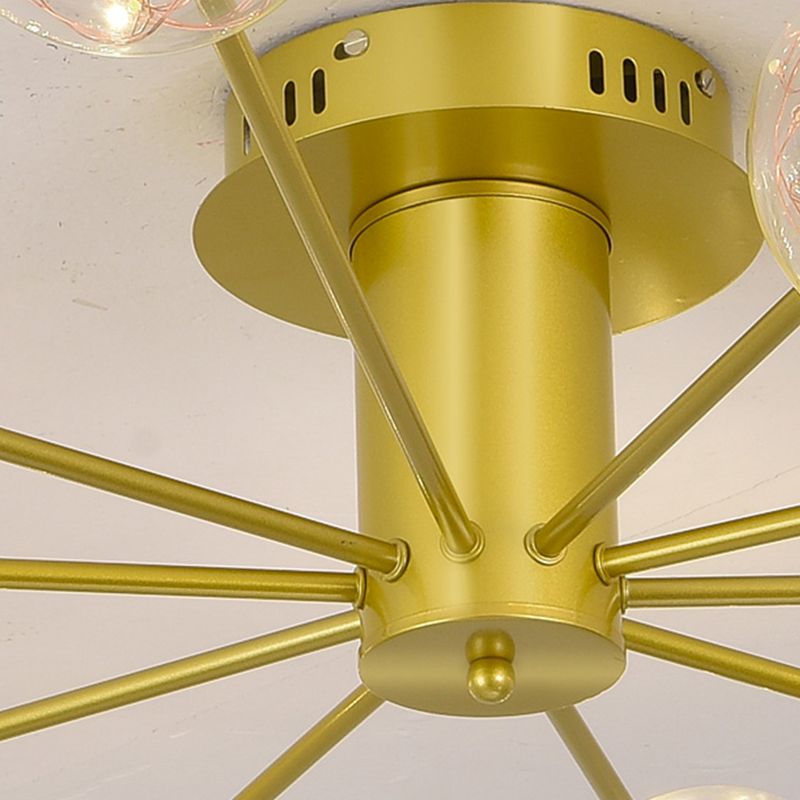 Plafonnier Spoutnik en verre LED étoilé nordique pour chambre à coucher