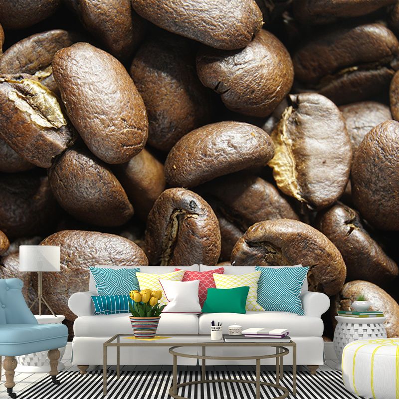 Full Size Coffee Beans Wall Mural Decorative Mildew Resistant for Coffee Shop
