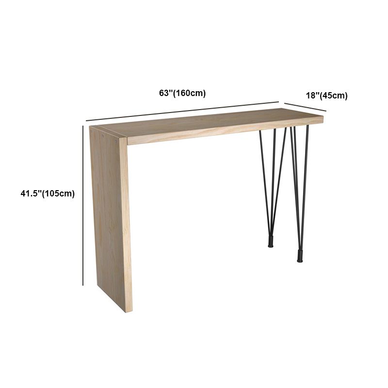 Industrial Rectangular Pub Table Set 1/5 Pieces Wooden Counter Table with Backless Stools