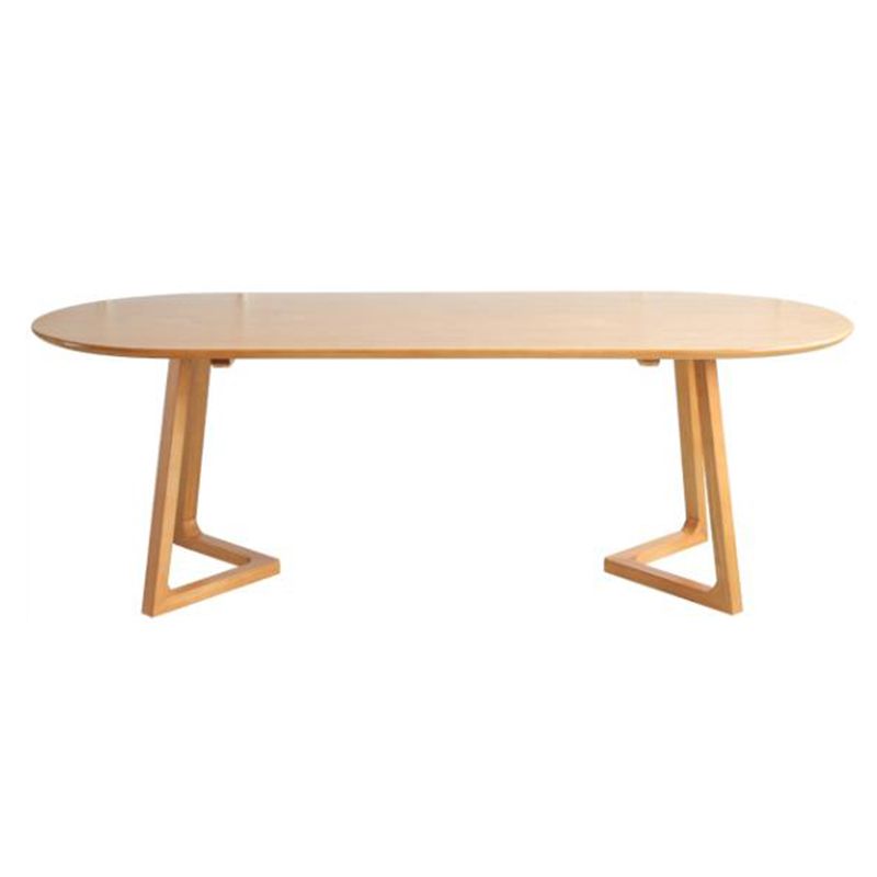 Solid Wood Dining Table Contemporary Oval Dinner Table for Home Kitchen Dinner