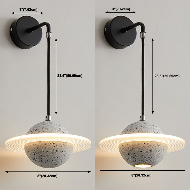 Zeitgenössische Wandleuchter moderner Zement Planet Boy Room Wandmontage Leuchte