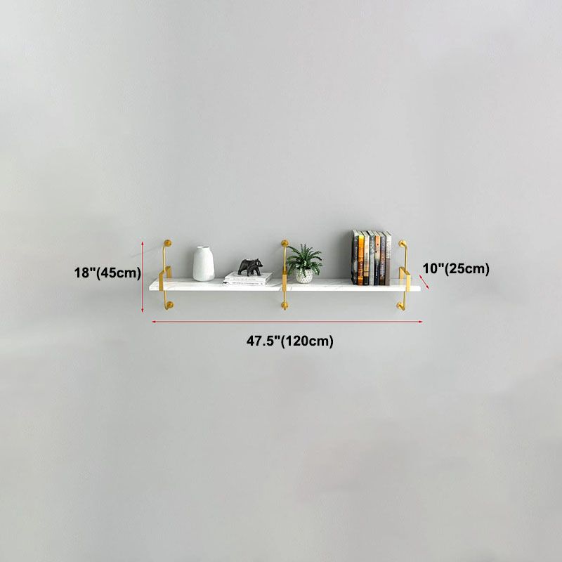 9.84"W Bookshelf Glam Style Wall Mounted Bookcase for Home Office Study Room