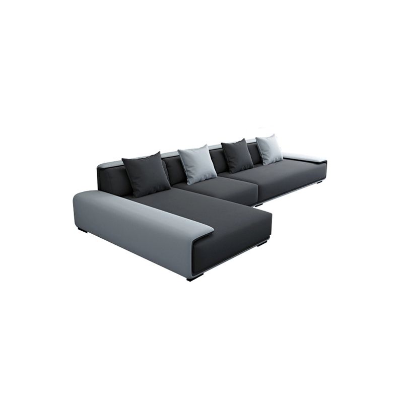 Faux leather Grey Sectional Armless Stain-Resistant Sectional for Living Room