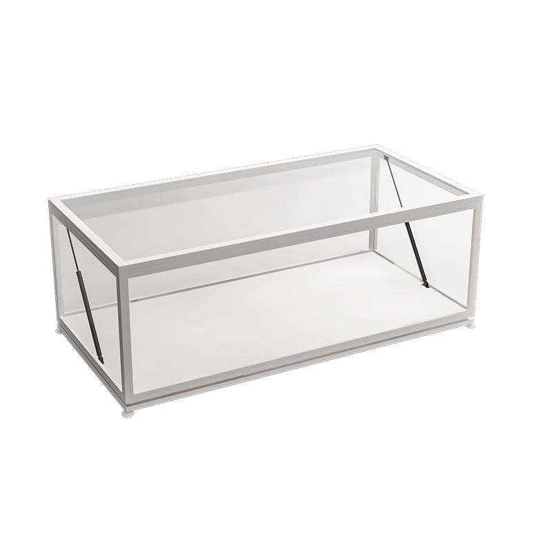 Glass Top Coffee Cocktail Table Block/4 Legs Contemporary Trunk Storage