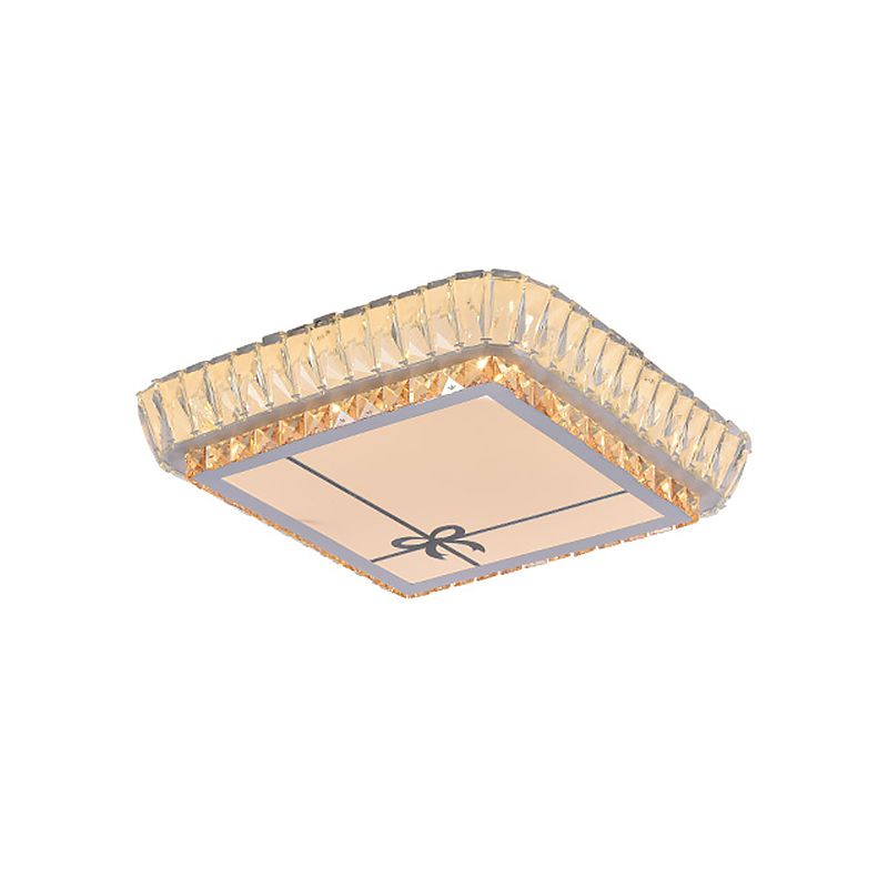 Trellis/Bowknot Crystal Ceiling Flush Contemporary Bedroom LED Flush Mount Lighting in White