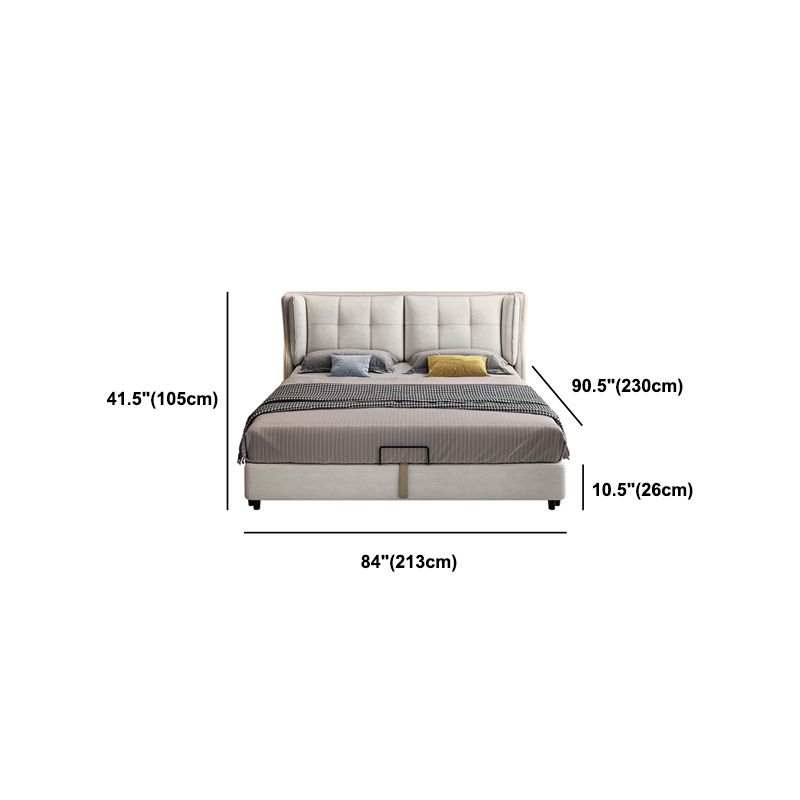 Contemporary Tufted Standard Bed with Wingback Headboard and Legs