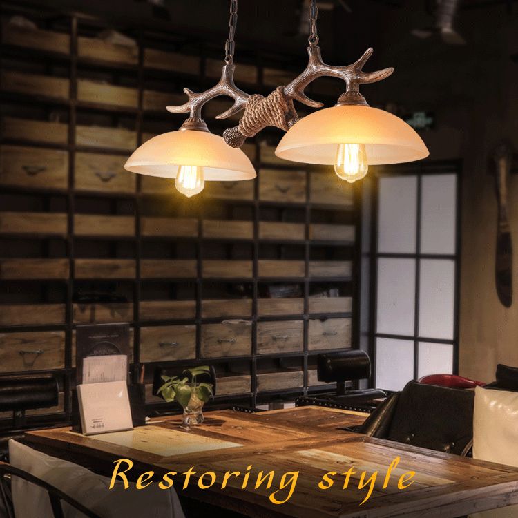 White Bowl Pendant Lighting Fixture Traditional Metal Restaurant Ceiling Pendant Light