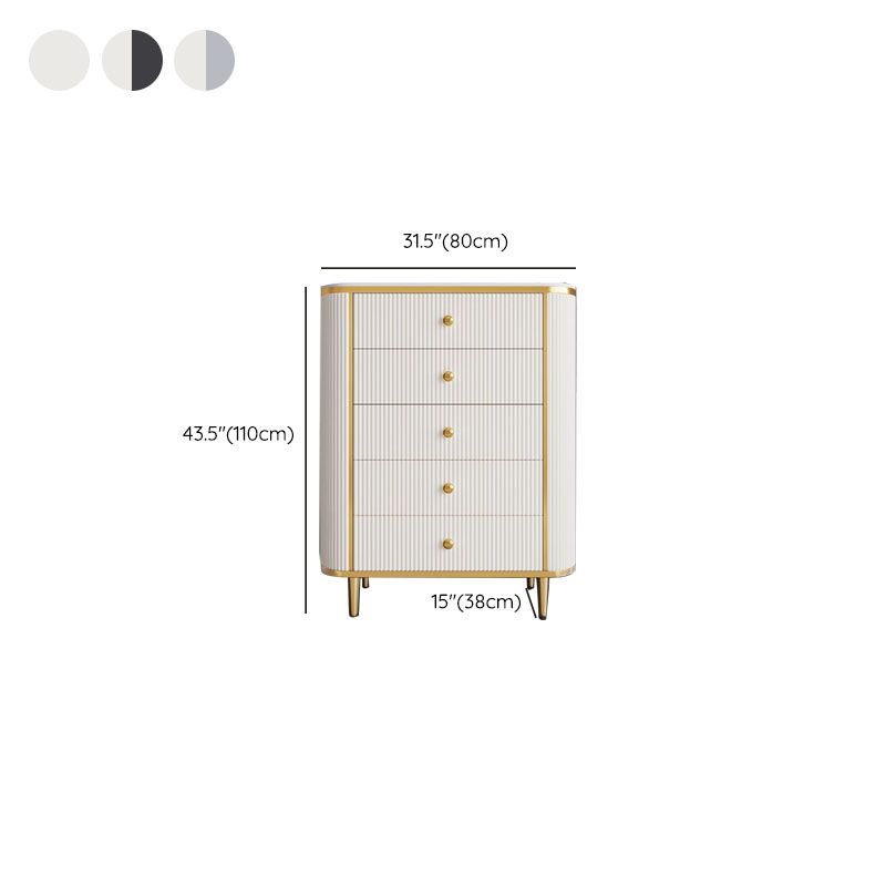 Glam Bedroom Chest Stone 16"Wide Storage Chest with Metal Legs