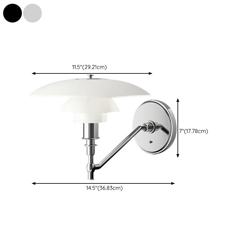 Simple Wall Light Fixture Household Wall Light Sconce with Glass Shade for Bedroom