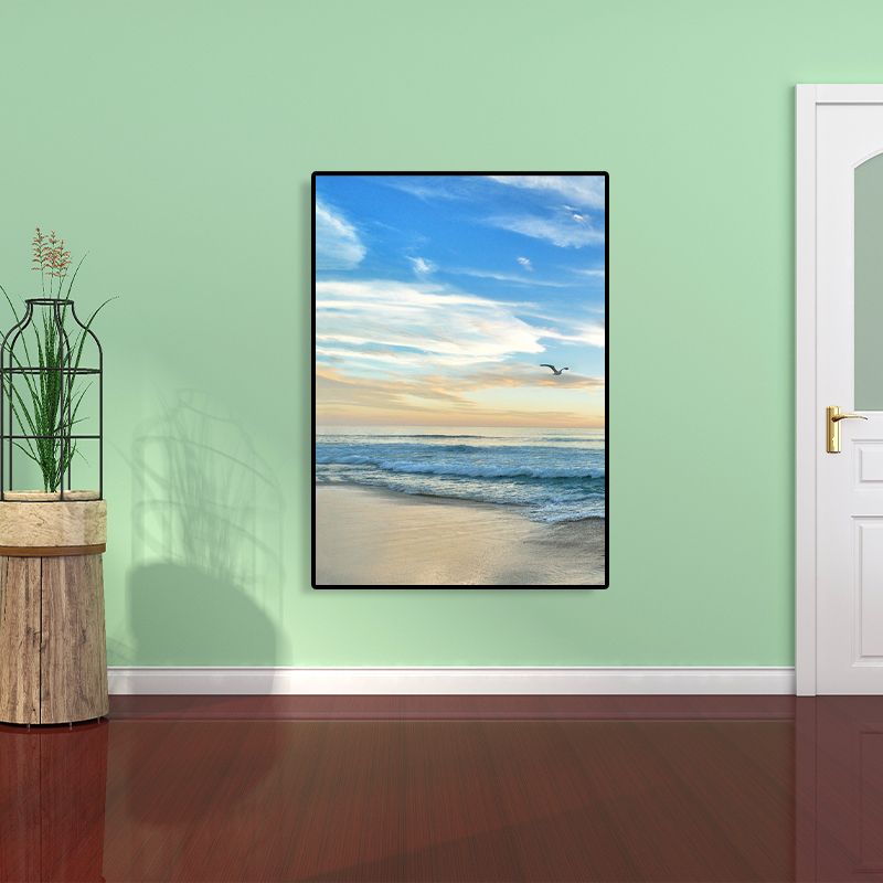 Coastal Style Wall Art Print Pastel Color Sea Landscape Painting, Multiple Sizes