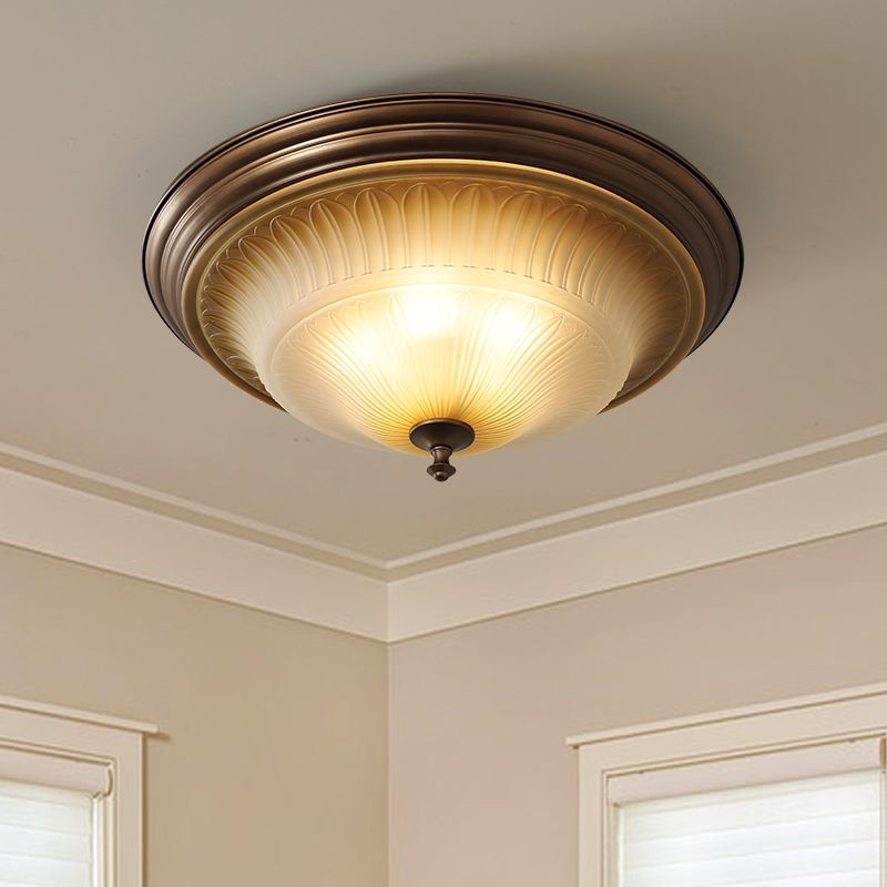 American Style Iron Ceiling Light Hemisphere Shape Ceiling Lamp for Bedroom