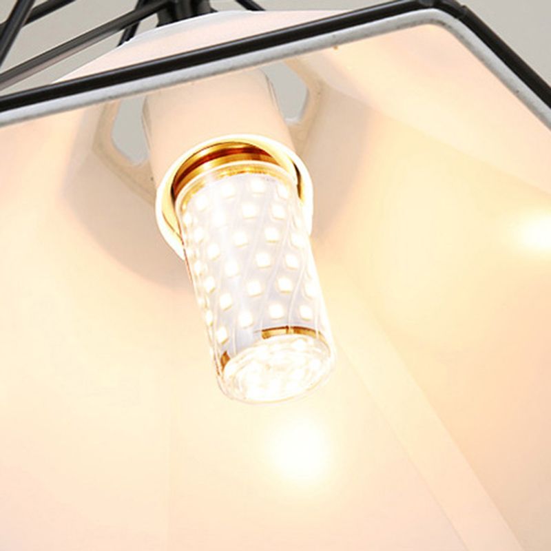 Contemporary Pendant Lights with Cage Shade, Fabric 3-Light Multi Pendant Ceiling Light Fixture