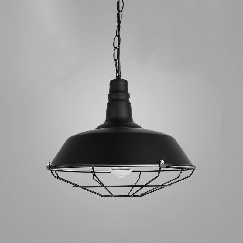 Metal Black Commercial Pendant Lighting Shaded Farmhouse Style Pendant Light Fixture