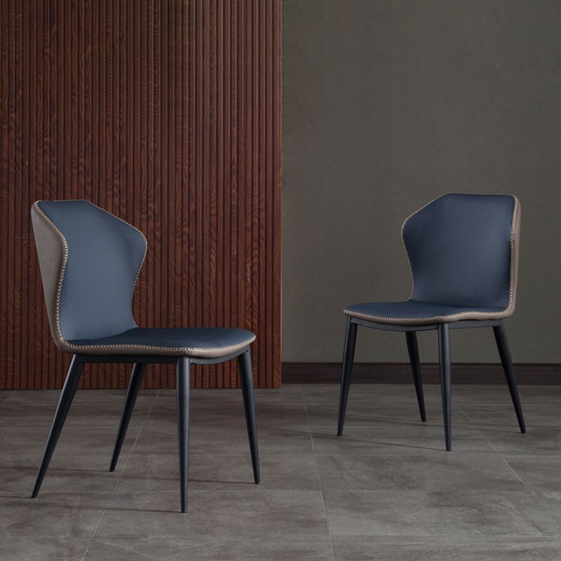 Modern Style Armless Side Chairs Windsor Back Side Chair with Metal Legs