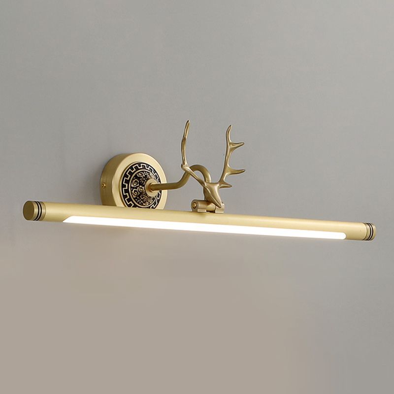 Linear Vanity Wall Lights Traditional Acrylic Wall Sconce with Antlers for Bathroom