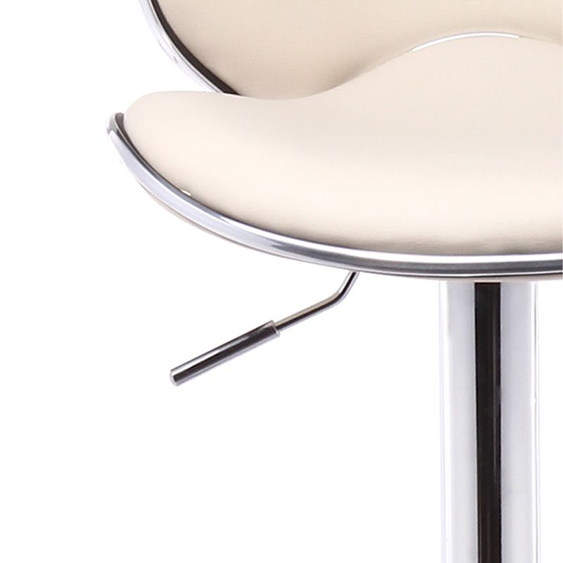 Scandinavian Metal Barstool Adjustable Low Back PU Leather Barstools in Matte Finish