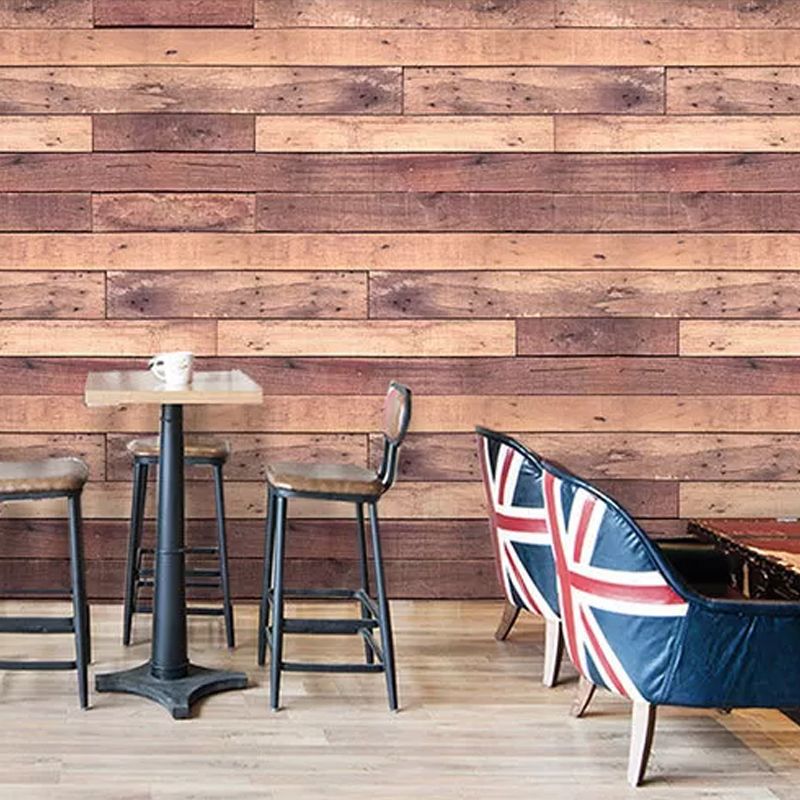 Rusty Red Brick Effect Wall Covering Stain-Resistant Wall Mural Decal for Bar Decor