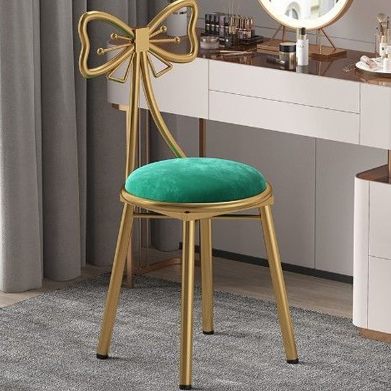 Glam Style Velvet Armless Chair Metal Dining Chair for Restaurant Use