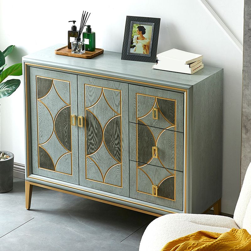 Classic Glam Combo Dresser Wood Horizontal Storage Chest Dresser for Bedroom