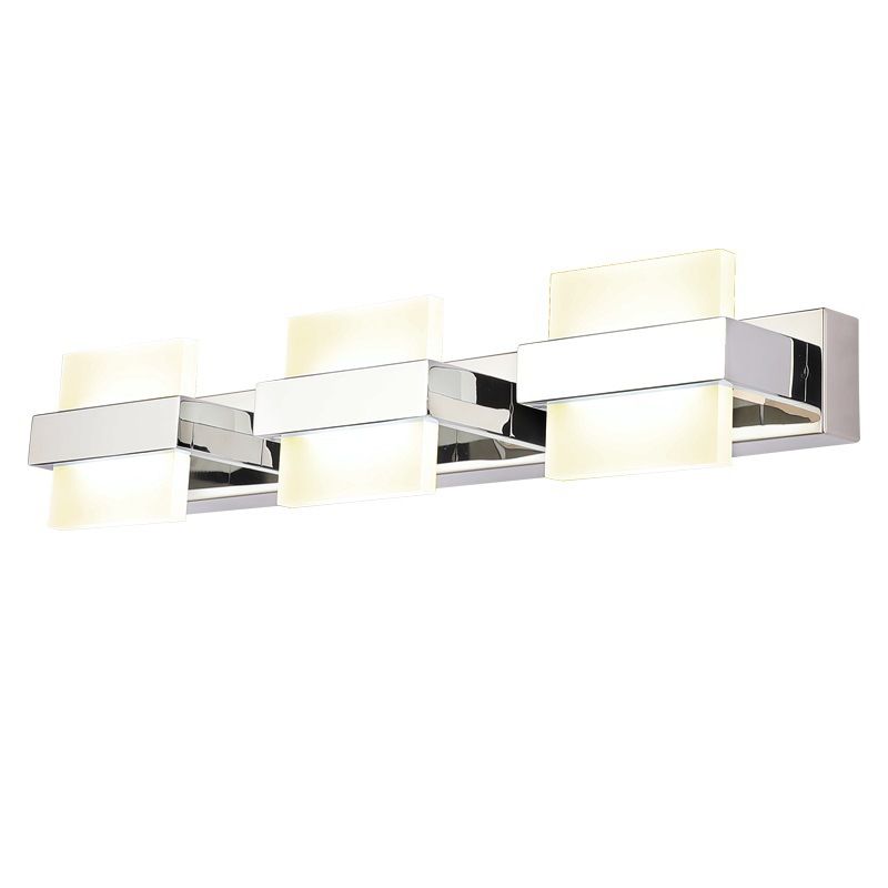 Acrylic Square LED Vanity Sconce Contemporary White Wall Mounted Lighting for Bath