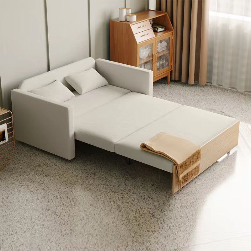 Contemporary No Theme Bed with Upholstered in Linen Blend Low Profile Bed