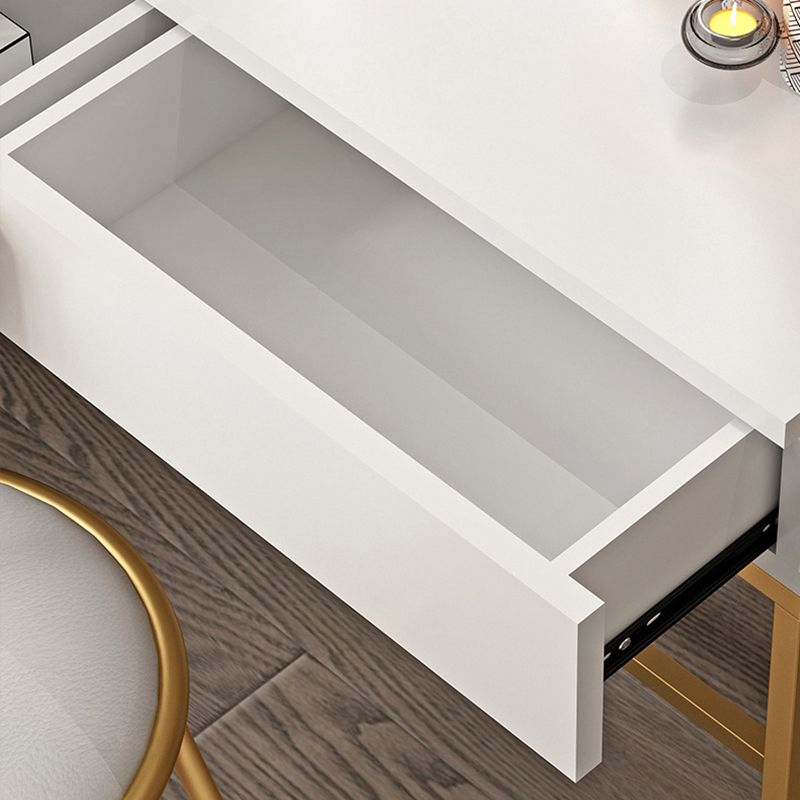 Bright White Makeup Vanity Desk 15.74" Wide Vanity Tables with 2 Storage Drawers
