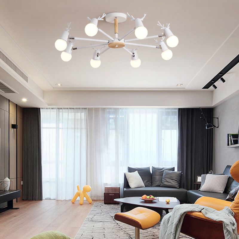Luces de lámpara de araña de forma de asta de la lámpara de araña de madera moderna