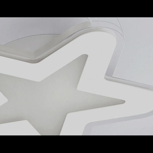 Moon And Star Flush Light 1 Light Acrylic Modern Flush Mount Ceiling Light Fixtures for Children Bedroom