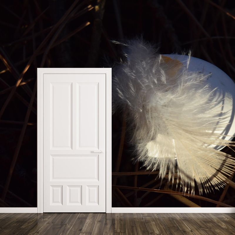 Bedroom Bird Feather Mural Eco-friendly Decorative Wallpaper