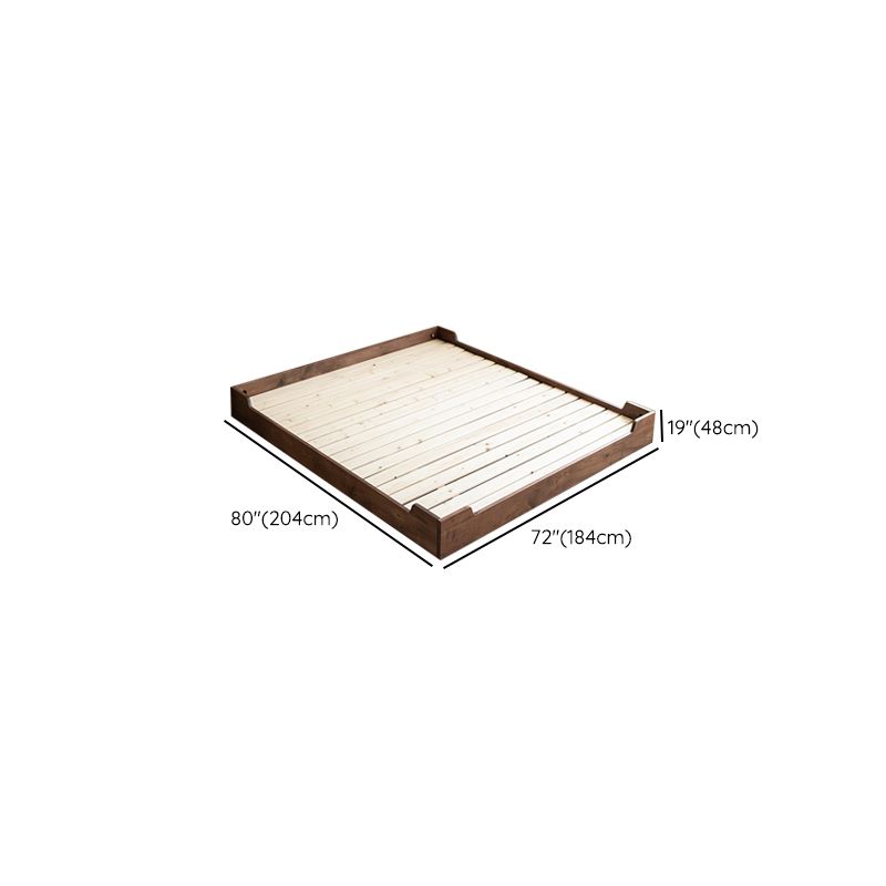 Natural Solid Wood Panel Bed Brown Contemporary Standard Bed