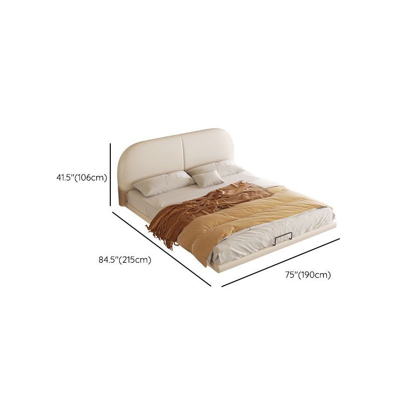 Solid Color Standard Bed Foam Contemporary Bed Frame with Upholstered Headboard
