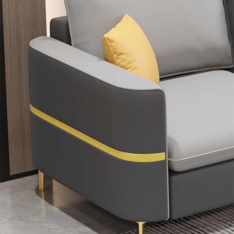 35.43 " H Faux Leather Square Arm Sofa & Chaise for Living Room