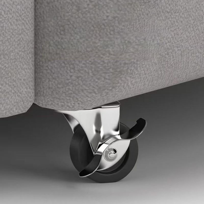 Modern Ottoman Velvet Upholstered Solid Color Square Ottoman with Bottom Rack