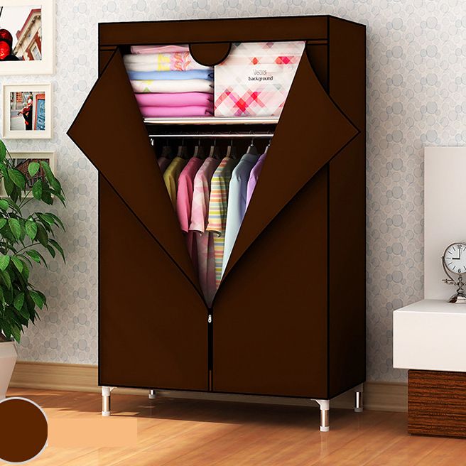 Contemporary Style Metal Wardrobe Cloth Rod Included Closet for Home