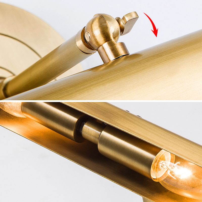 Brass Finish 2-Light Modernism Bathroom Vanity Light LED Bath Bar