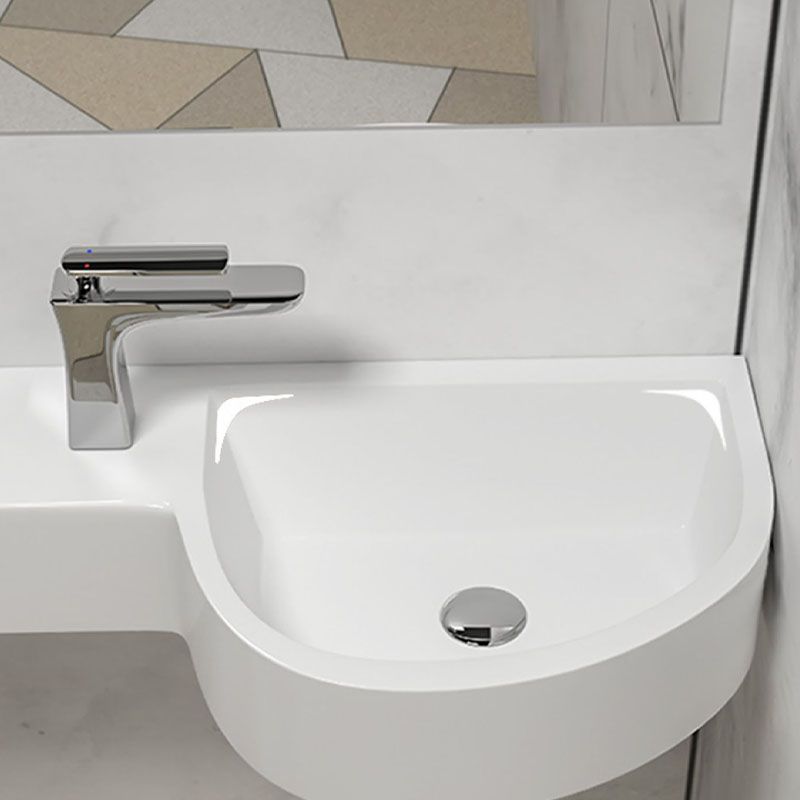 Contemporary Bathroom Sink Man Made Rock Specialty Wall Mount Bathroom Sink without Faucet