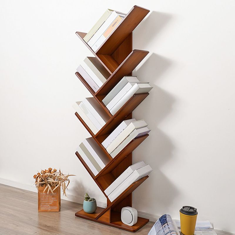 Modern Open Back Bookshelf Engineered Wood Bookcase for Study Room