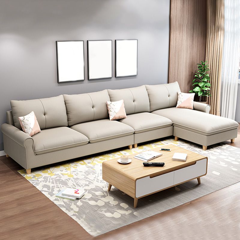 Round Arm Modular Furniture Sectionals with Storage for Living Room