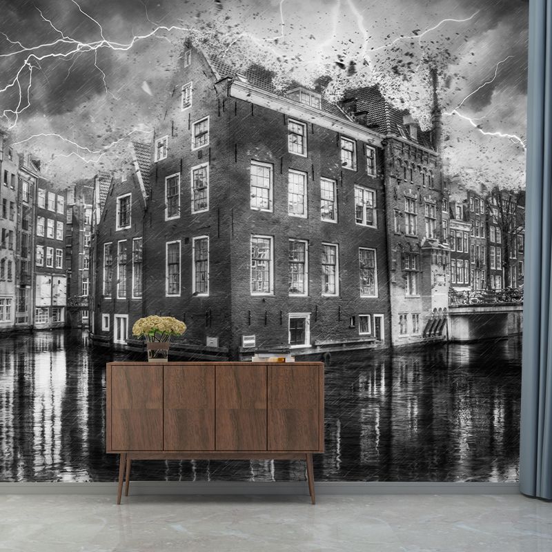 Photo City Mural Stain Resistant Meeting Room Wall Decor, Made to Measure