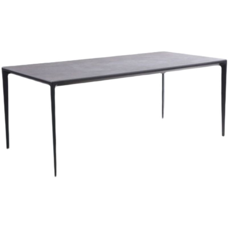Black Metal Tripod Dining Table Industrial Rectangle Dining Room Table