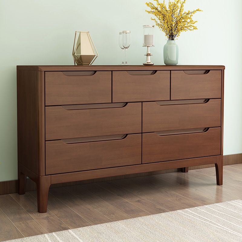 5/7 - Drawer Accent Chest Rubberwood Small Chest in Brown/Natural