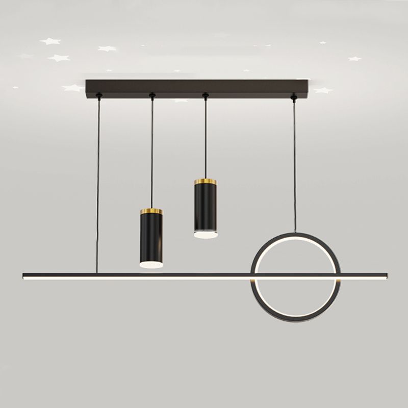 Contemporary Style Linear Island Lighting Metal 4 Light Island Light Fixtures