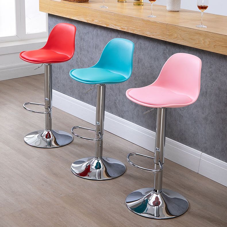Contemporary Metal Dining Kitchen Room Armless Stool Adjustable Height Barstool