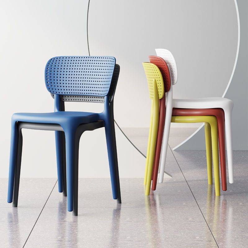 Kitchen Plastic Dining Chair Modern Style Open Back Side Chair