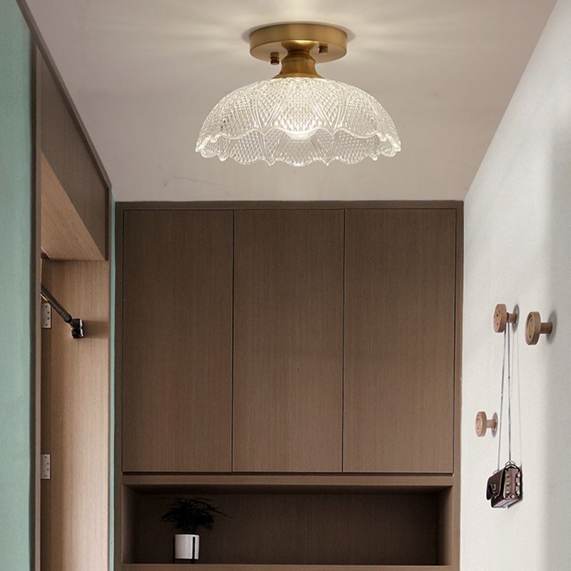 One-Light Vintage Ceiling Light Brass Metal Ceiling Mounted Fixture