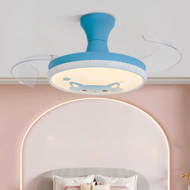 Kids Room LED LED Lampenfrequenzumbau Cartoon Halbflush-Licht mit unsichtbarer Klinge