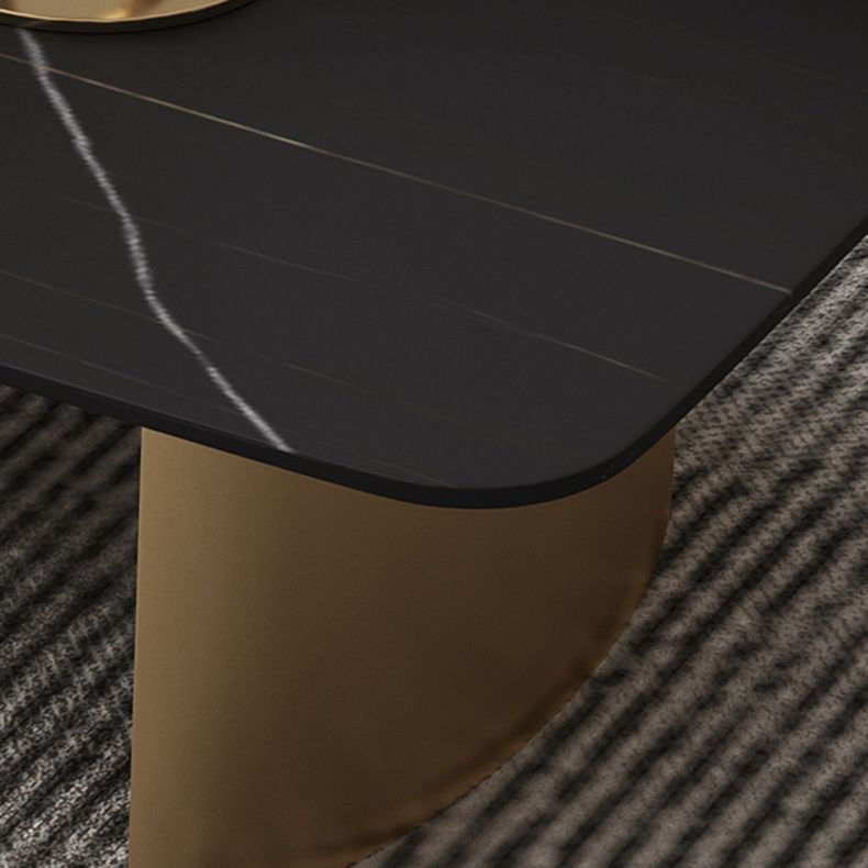 Glam Sled Coffee Table Slate Rectangular Cocktail Table for Home