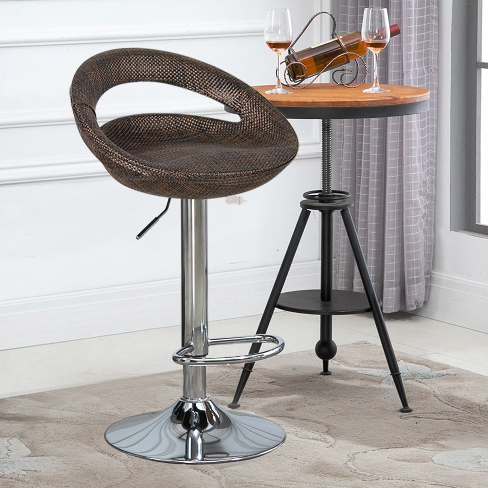 Taburete de bar de estilo industrial con reposapiés de altura ajustable Taburete de bar con respaldo bajo