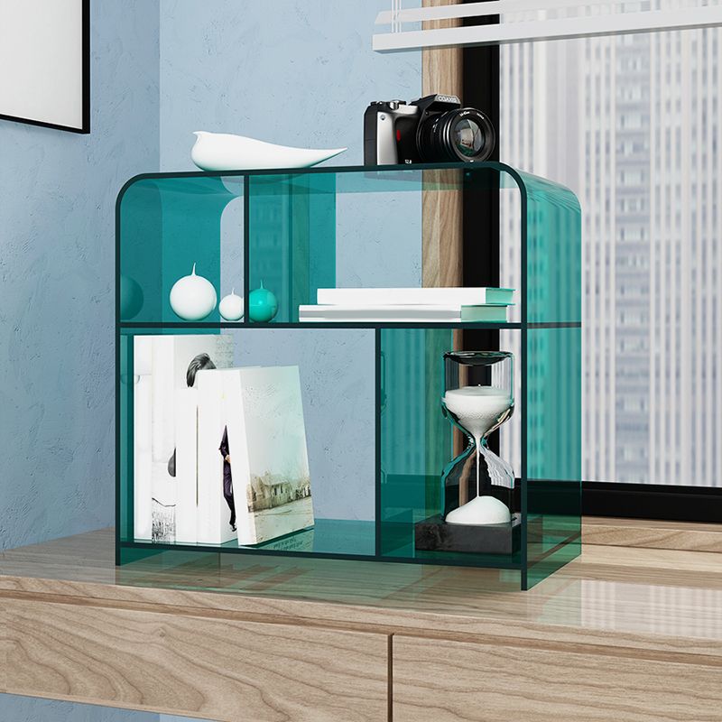 21.7" Tall Sofa Side Accent Table Modern Clear Acrylic End Table with Storage